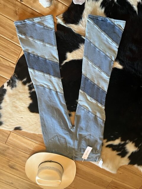 Driftwood Striped Flair leg jeans