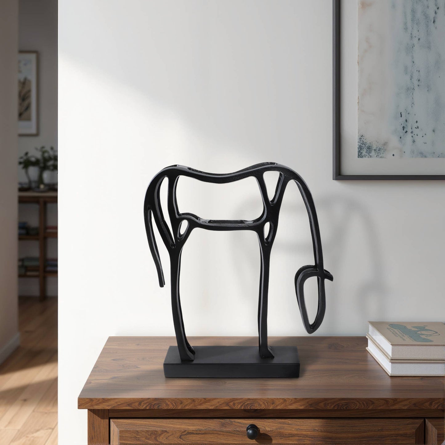 Black Metal Cut-out Horse, 15 in.