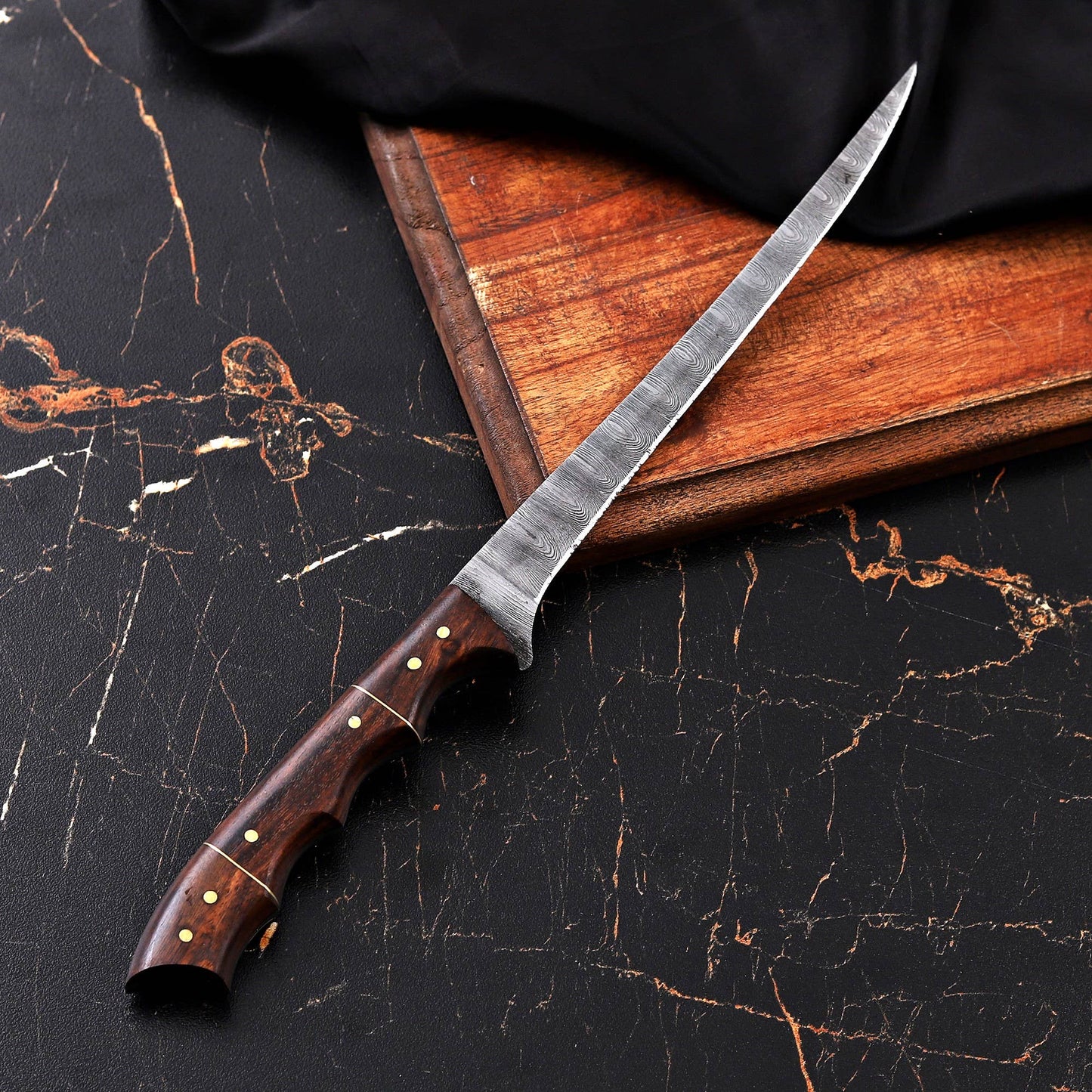 Fishing Fillet Knife Custom Damascus Steel Knife