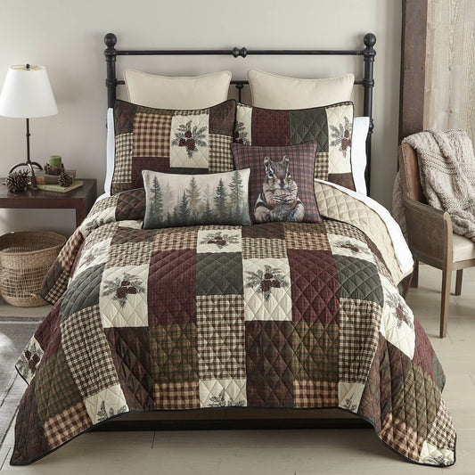 Pine Panels Polyester Queen Quilt set
