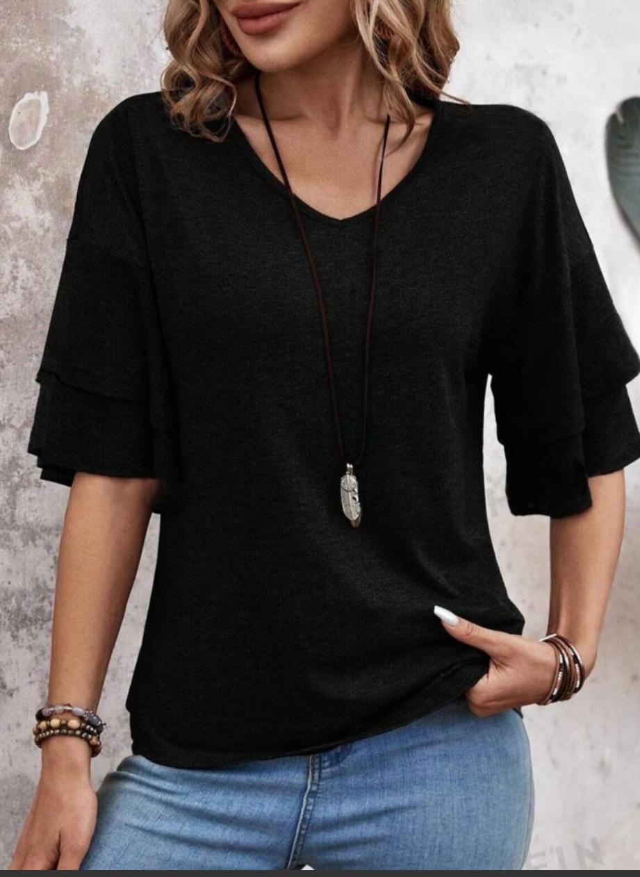 Elbow length flutter top