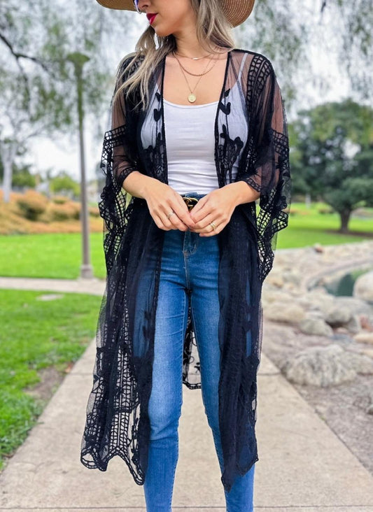 Black Sheer Kimono