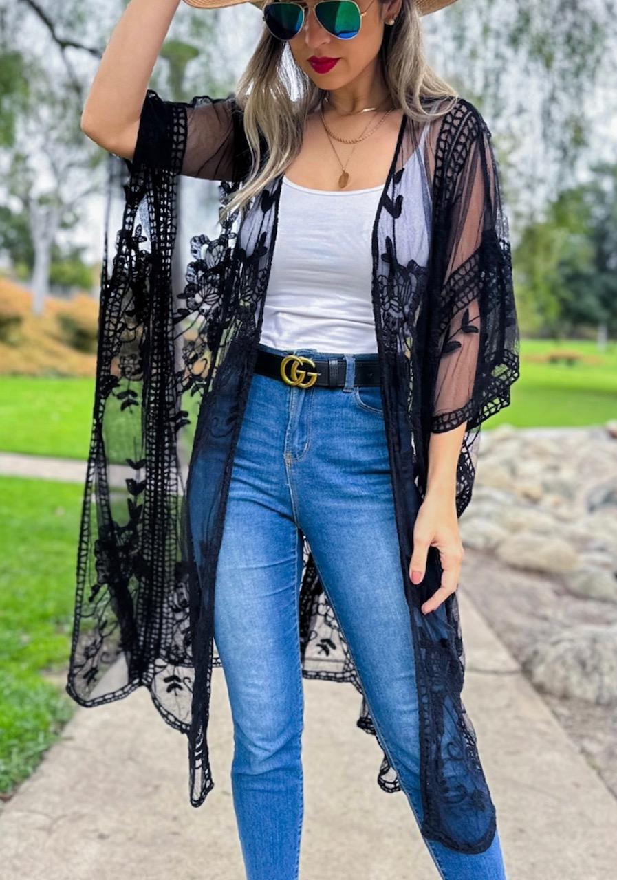 Black Sheer Kimono