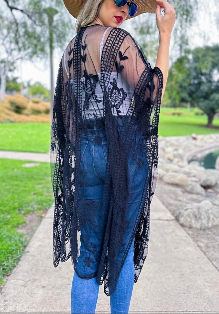 Black Sheer Kimono