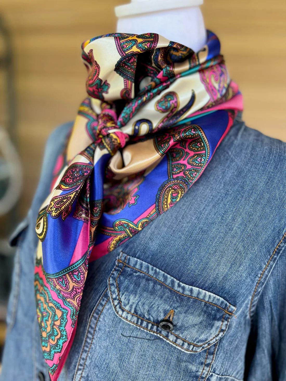 Blue Paisley Wild Rag