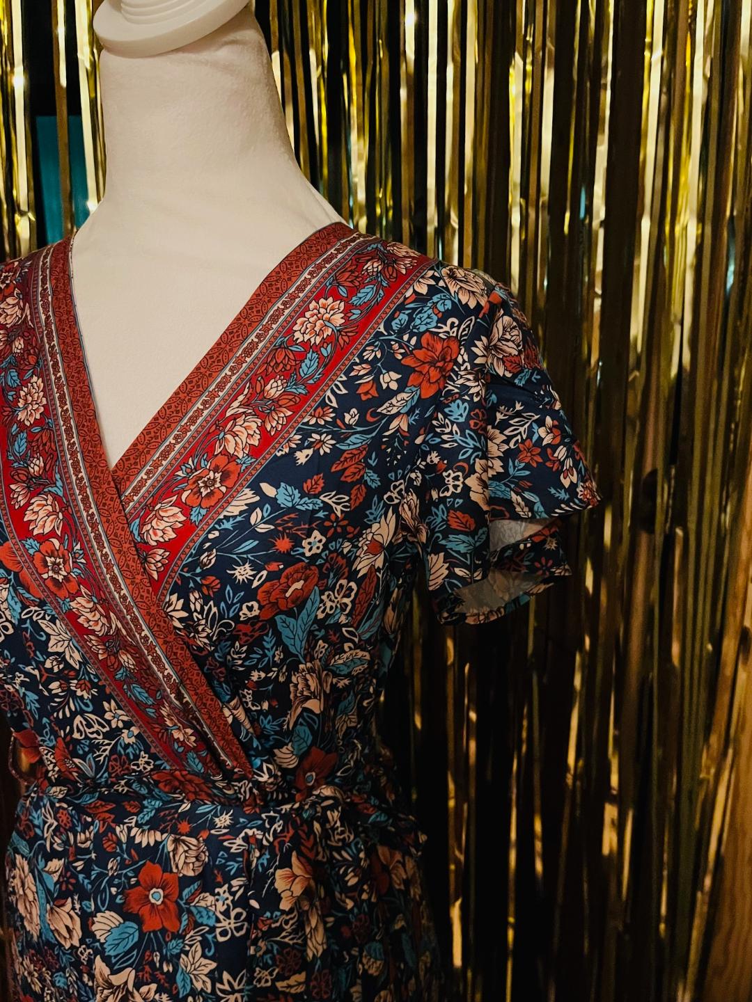 Boho Multi colored wrap-dress