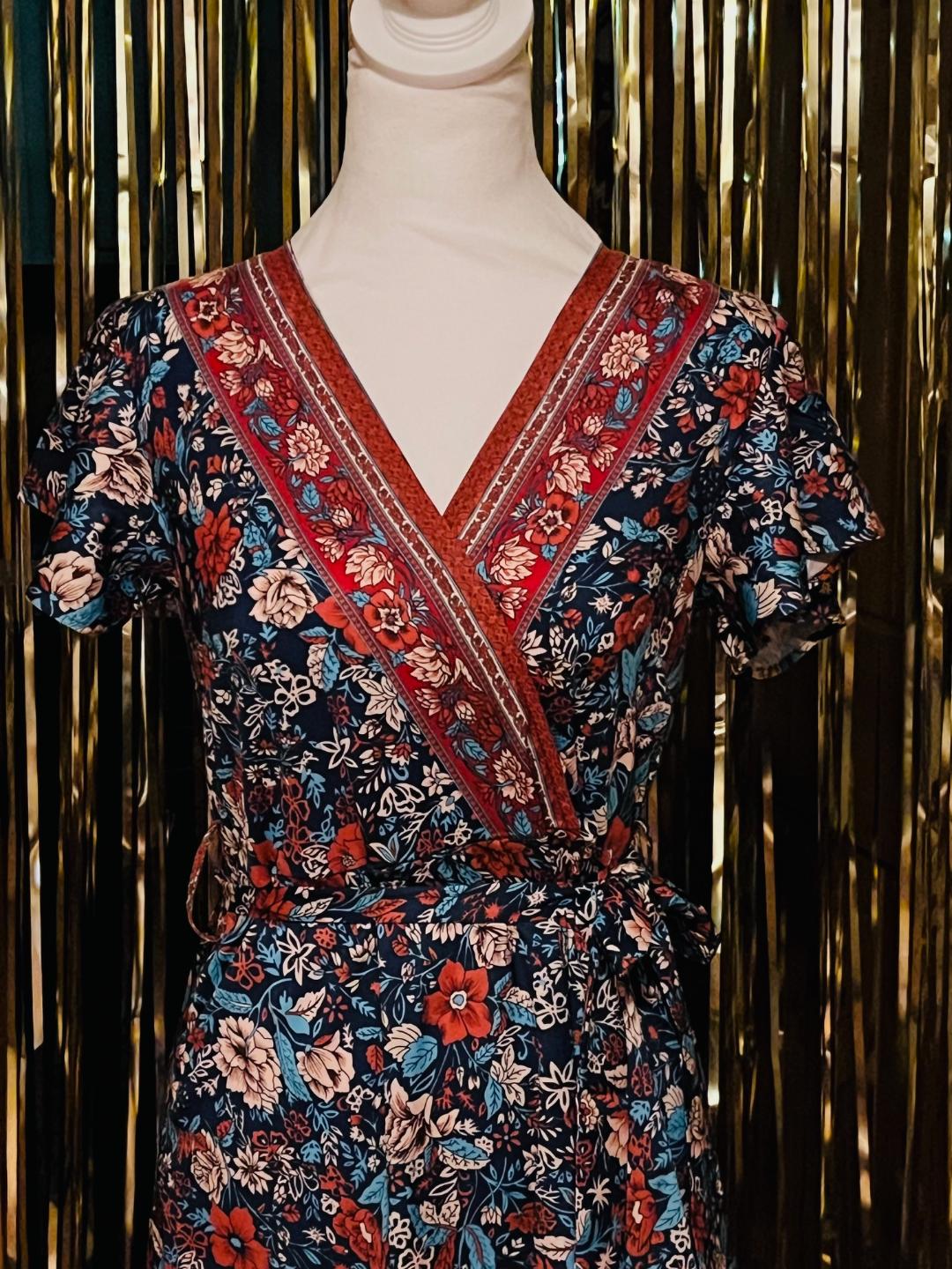 Boho Multi colored wrap-dress