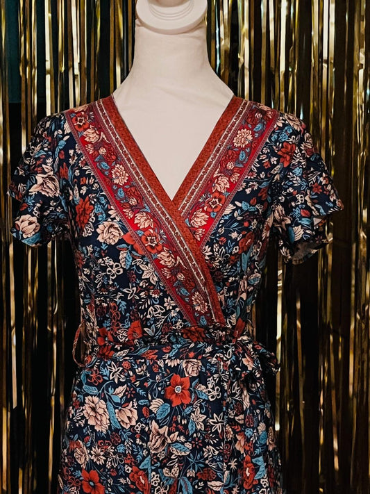 Boho Multi colored wrap-dress