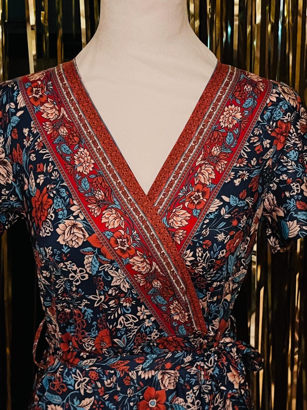 Boho Multi colored wrap-dress