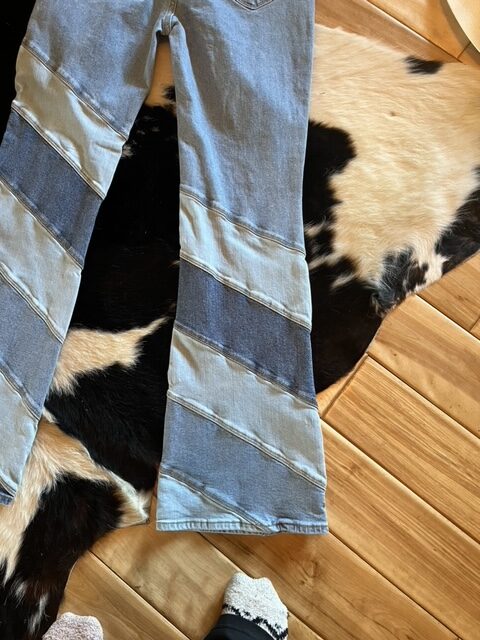 Driftwood Striped Flair leg jeans