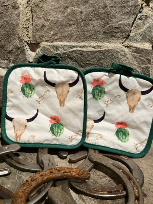 Skull and Cactus pot holder