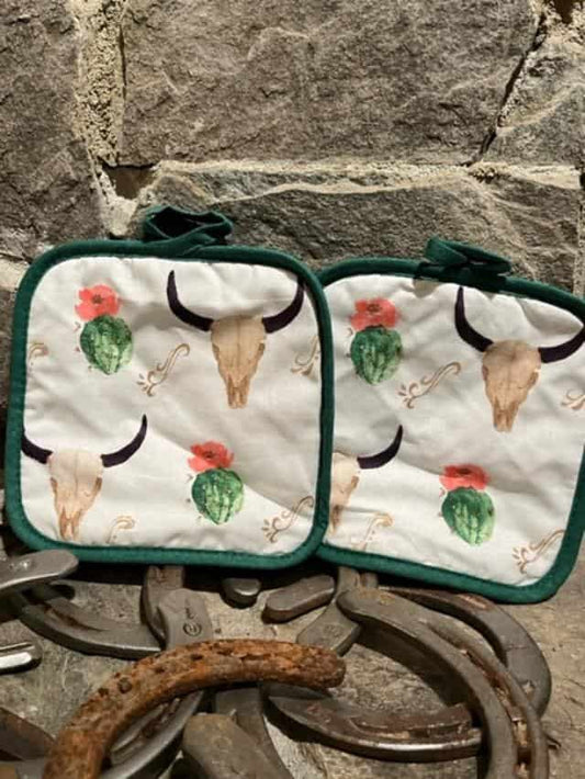 Skull and Cactus pot holder