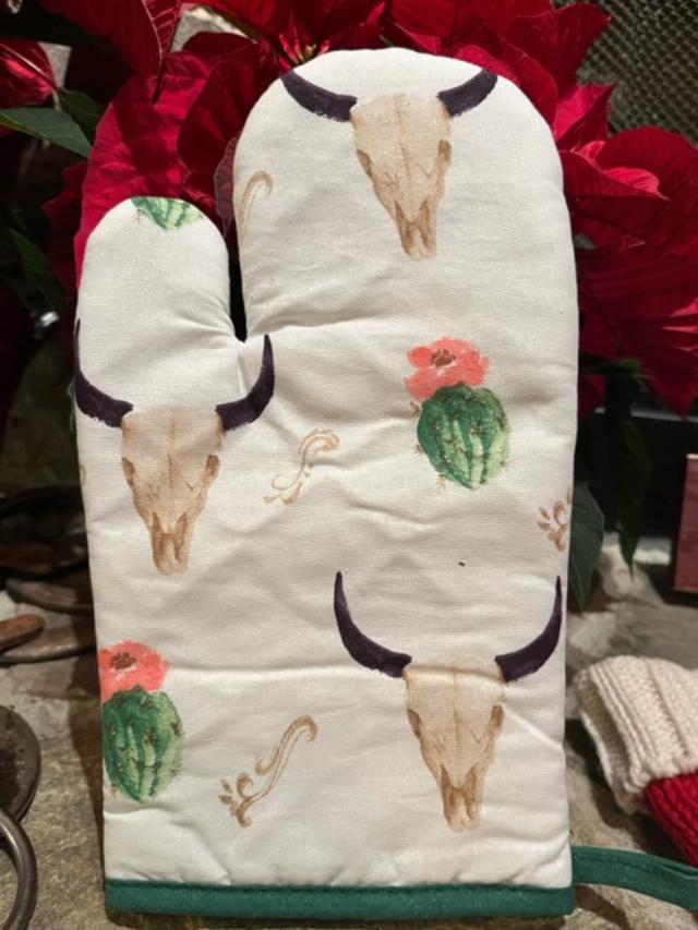 Skull and Cactus Oven Mitt