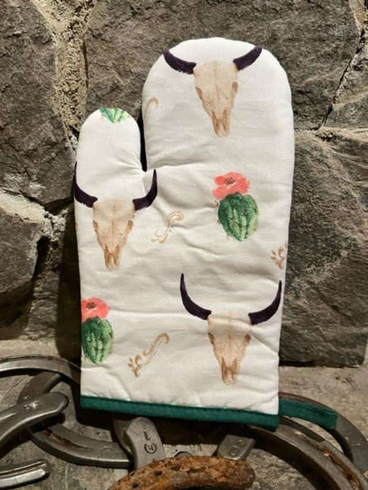 Skull and Cactus Oven Mitt