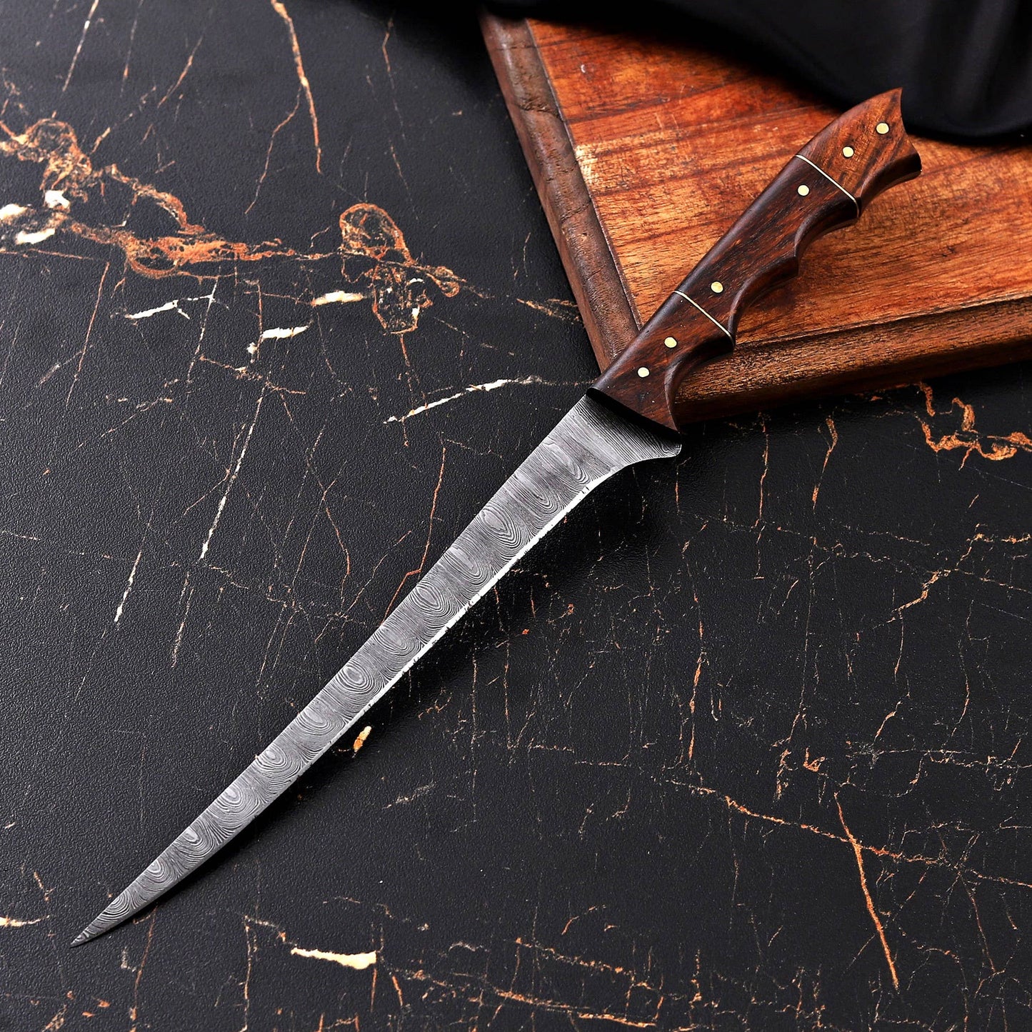 Fishing Fillet Knife Custom Damascus Steel Knife