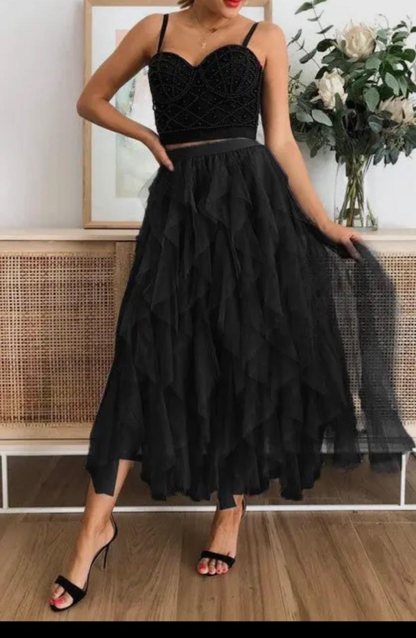 Black or Black and Gray Skirt