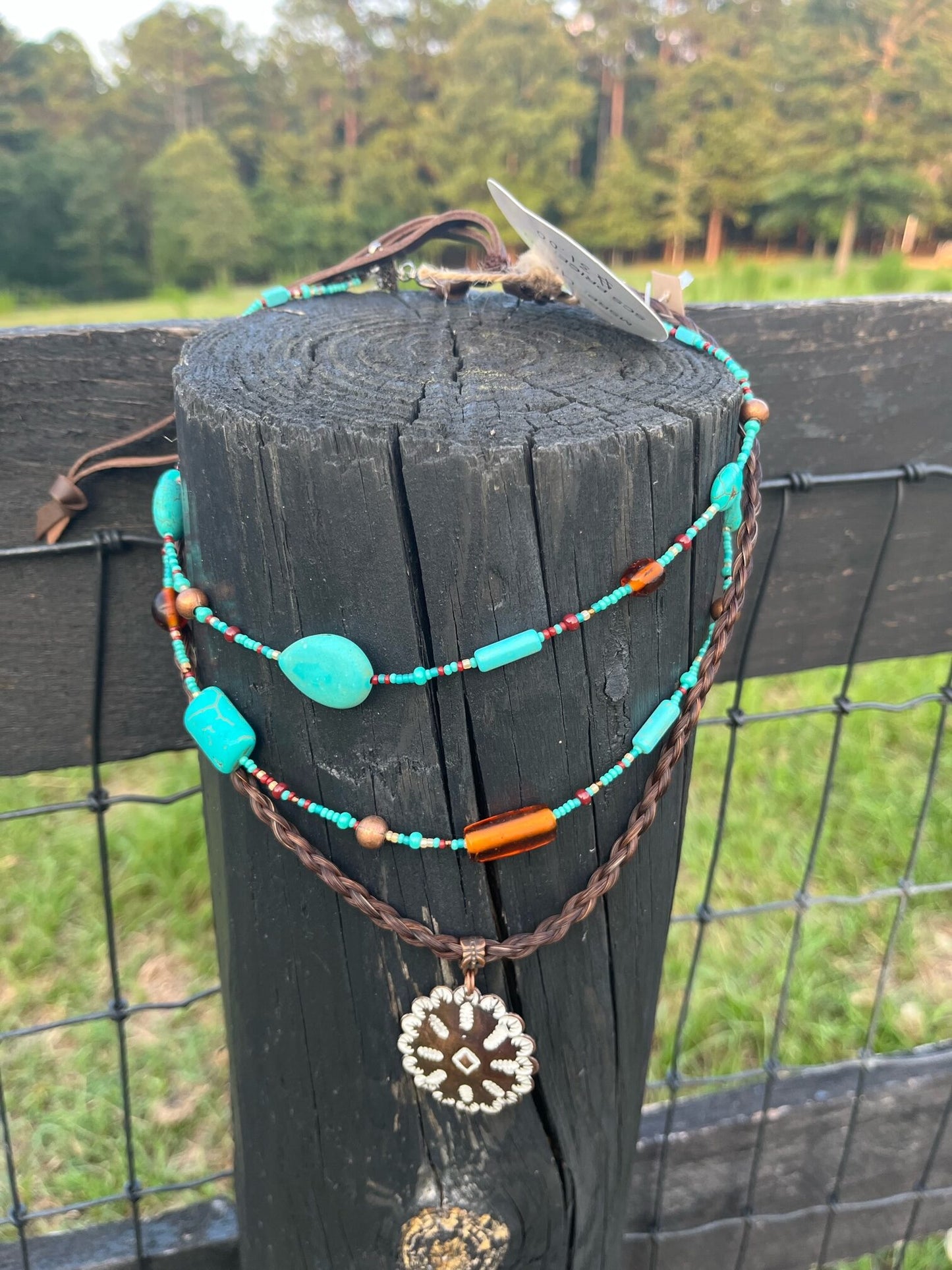 Turquoise Concho Necklace