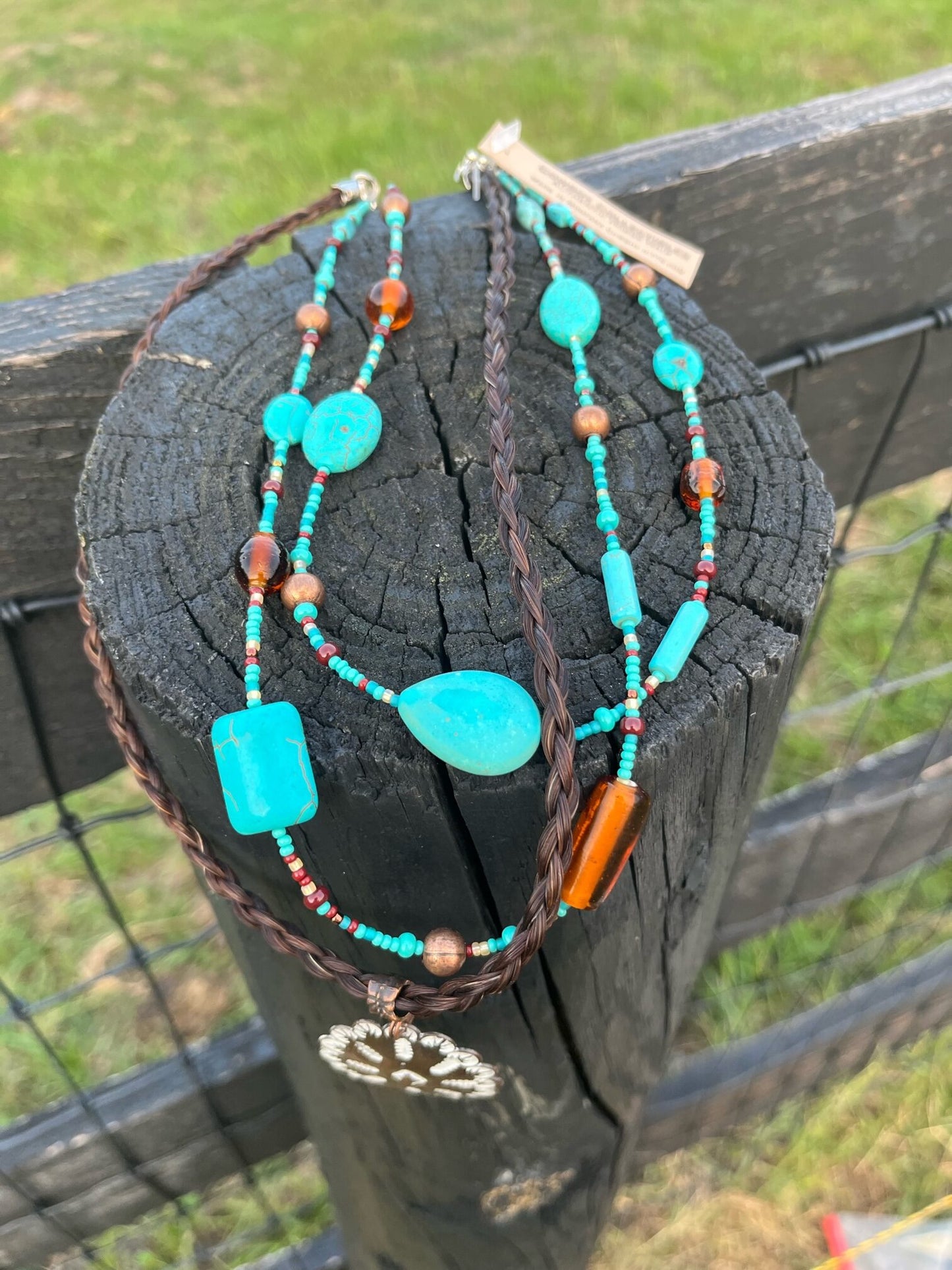 Turquoise Concho Necklace