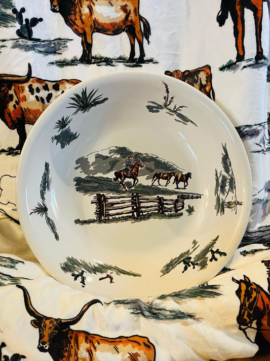 Horses & Cowboys Ceramic bowl