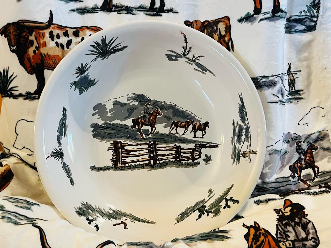 Horses & Cowboys Ceramic bowl