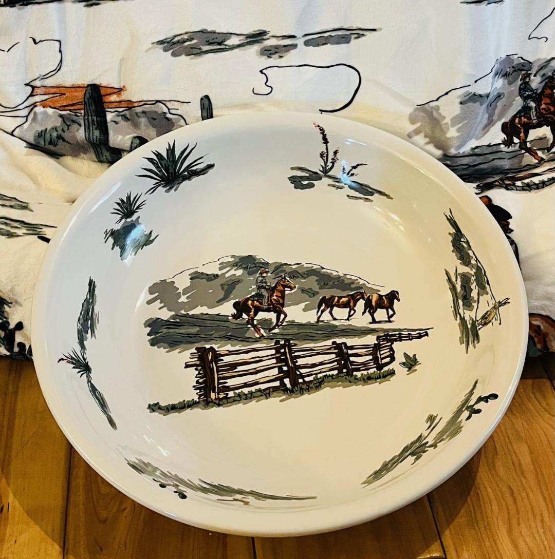 Horses & Cowboys Ceramic bowl
