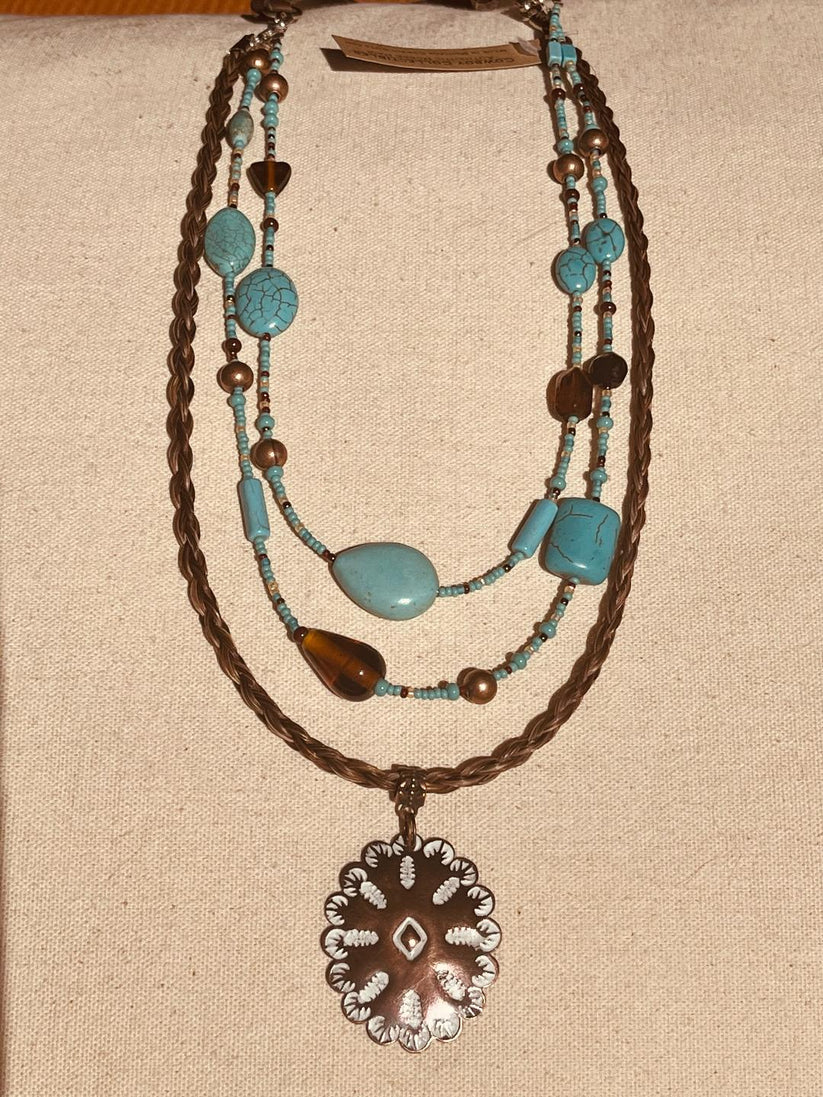 Turquoise Concho Necklace