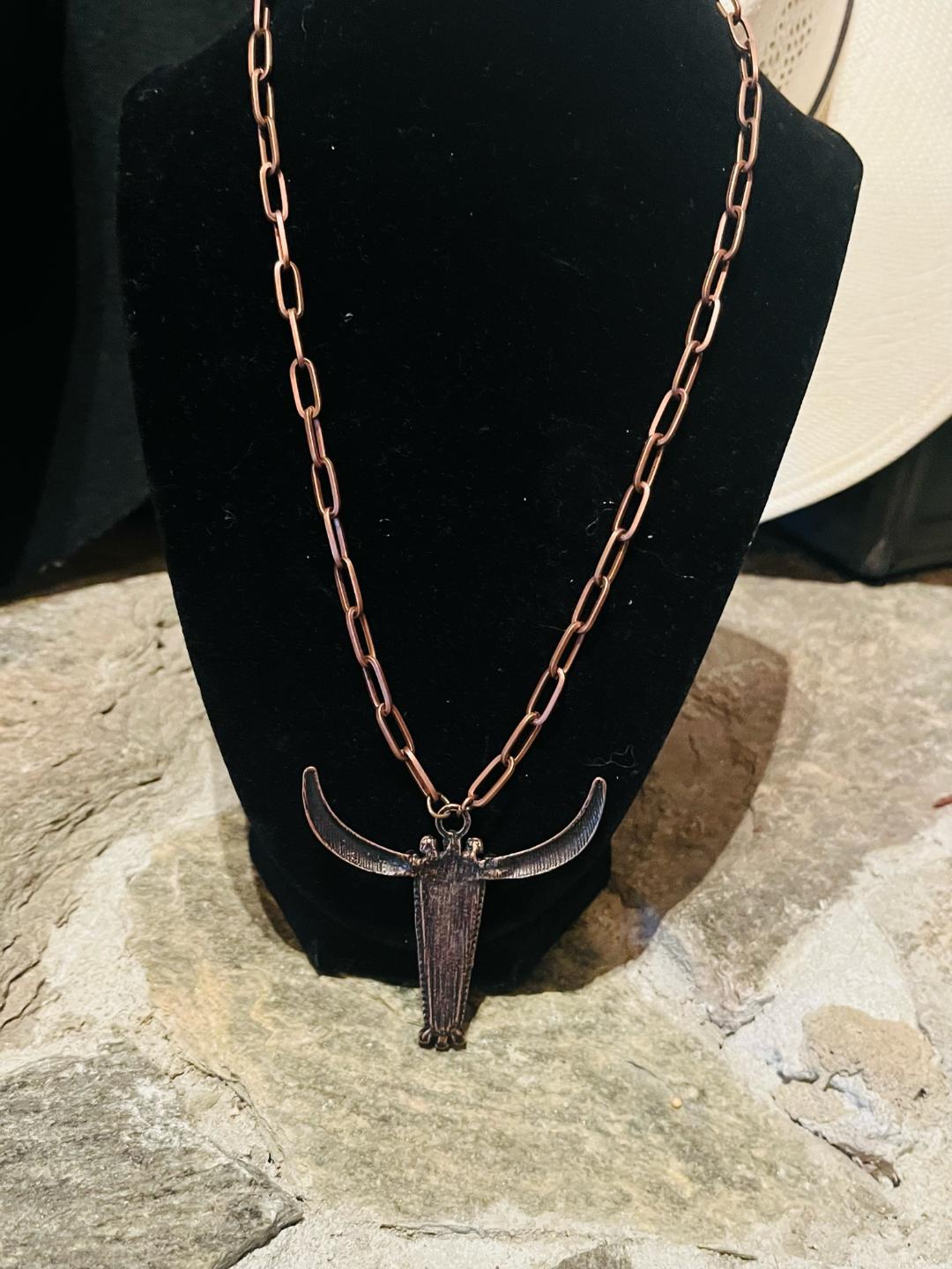 Copper Longhorn necklace