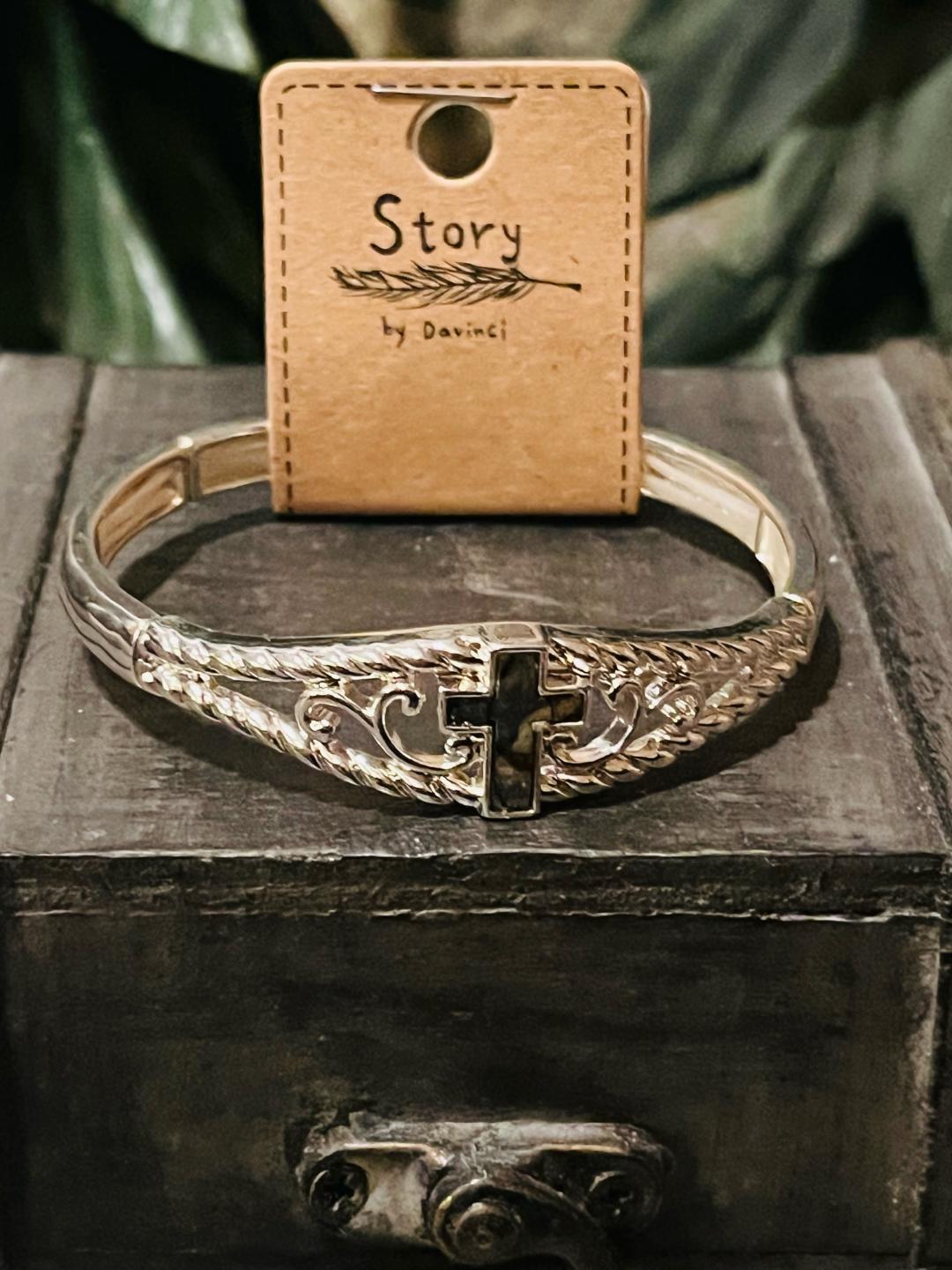 Silver adjustable Cross bracelet