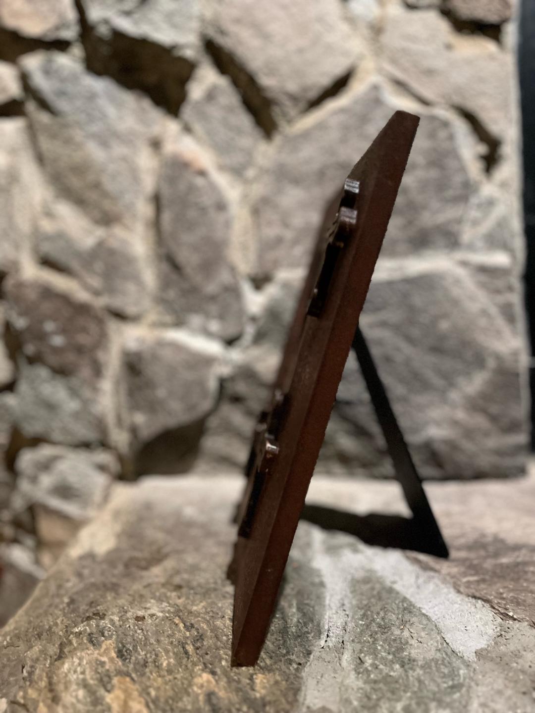 Red Cross Frame in stone finish