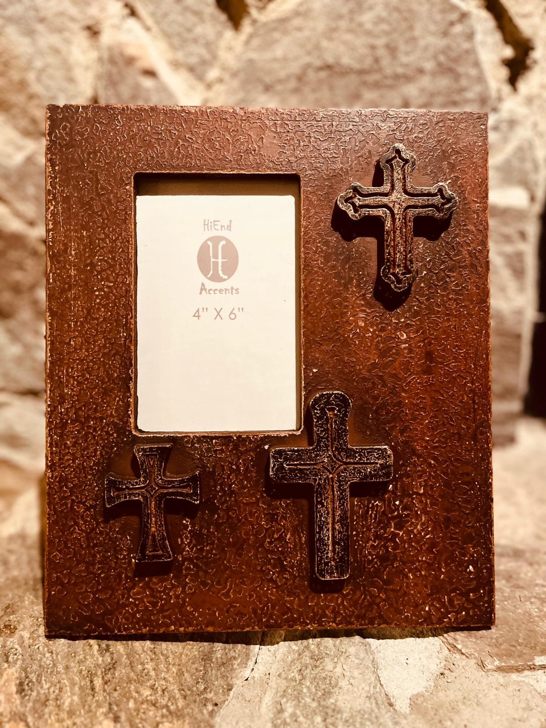 Red Cross Frame in stone finish