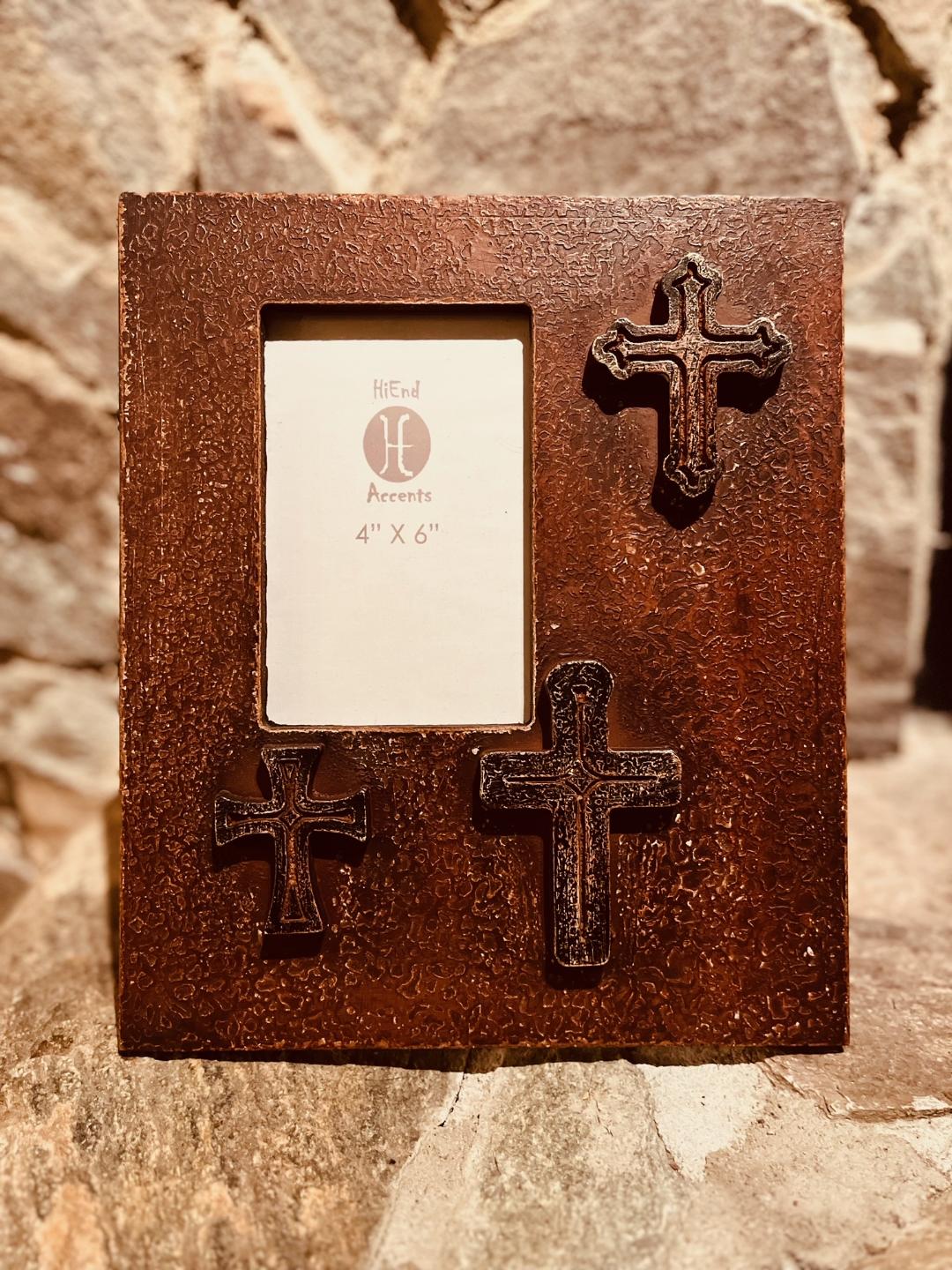 Red Cross Frame in stone finish