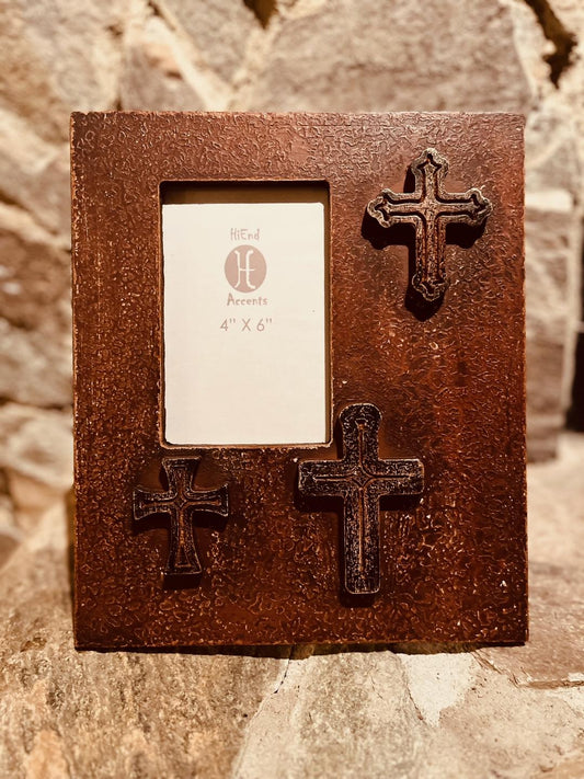 Red Cross Frame in stone finish