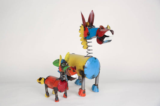 Colorful  Metal Springy Donkey-Garden-Yard Art-Two Sizes