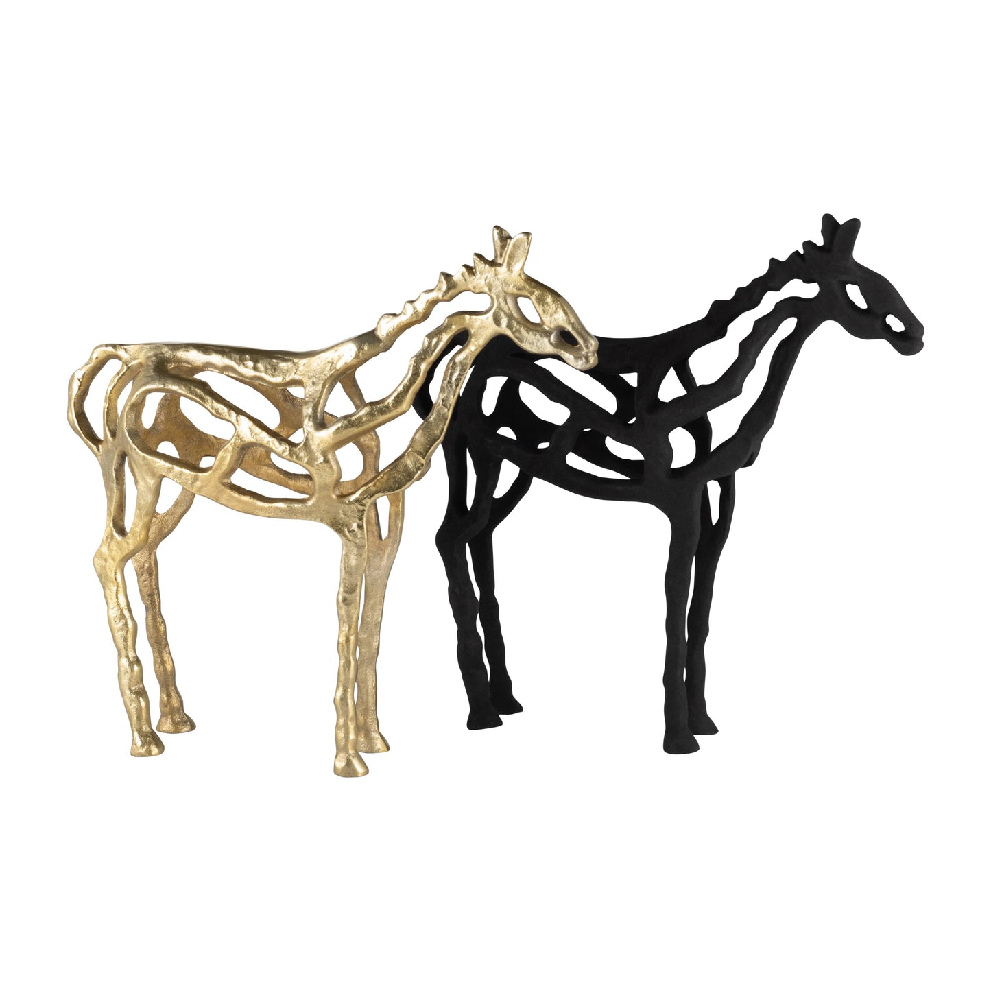 Black Metal Horse Illusion decorative piece 14 in.