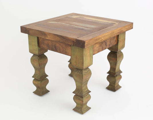 Reclaimed Wood End Table-Repurposed-18x18x17H inches