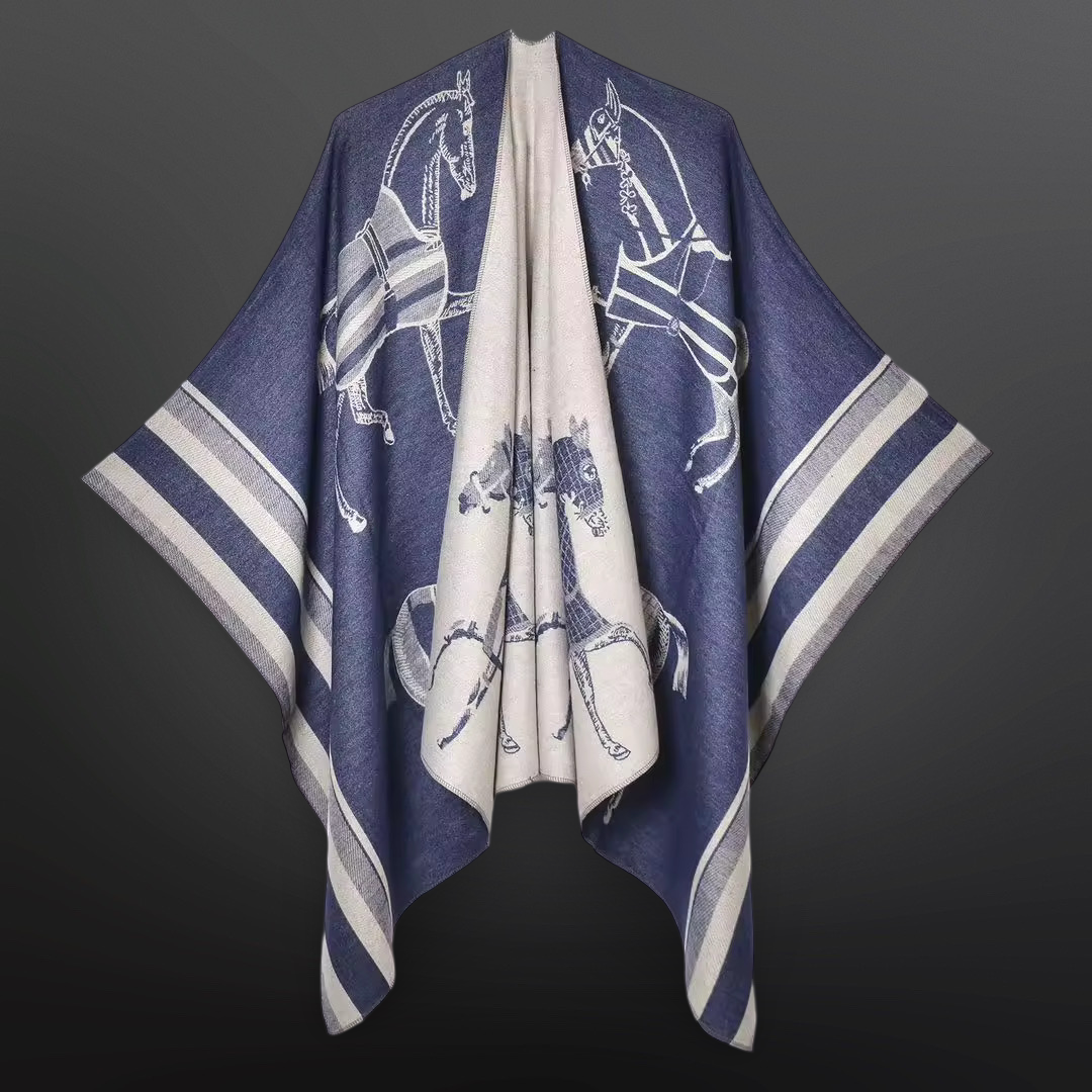 Equestrian Horse Blanket Shawl Wrap Scarf
