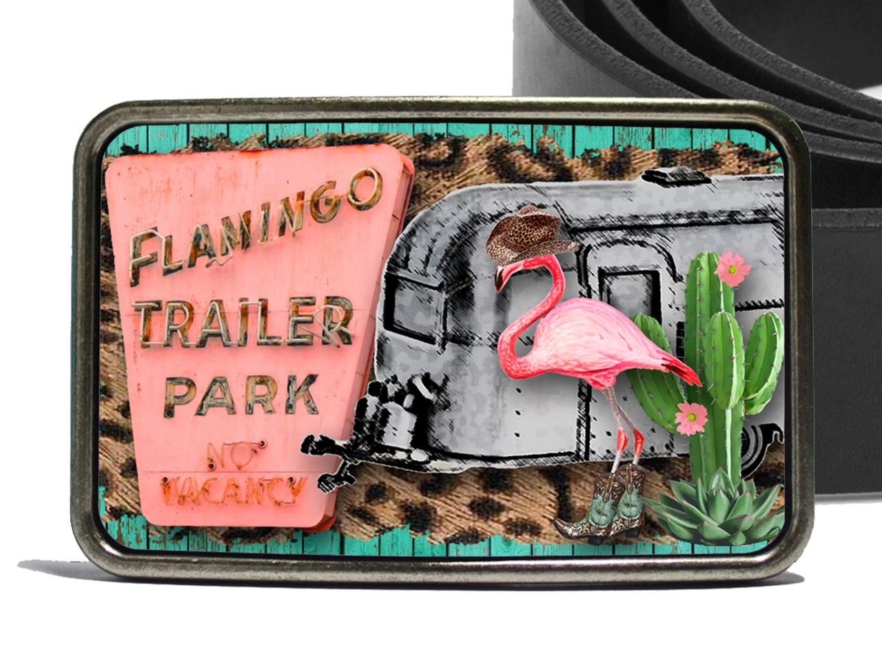 Vintage Flamingo Belt buckle