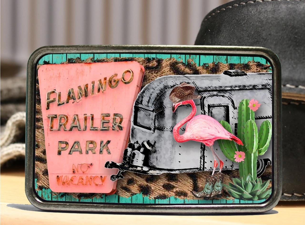 Vintage Flamingo Belt buckle
