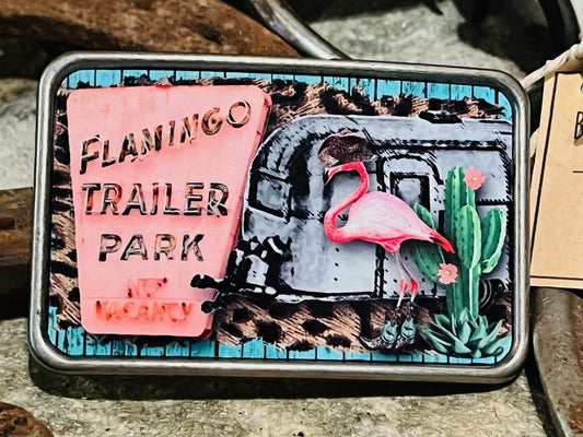 Vintage Flamingo Belt buckle