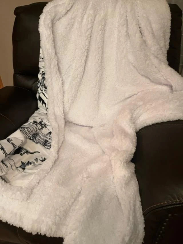 Black and white Longhorn Sherpa Throw