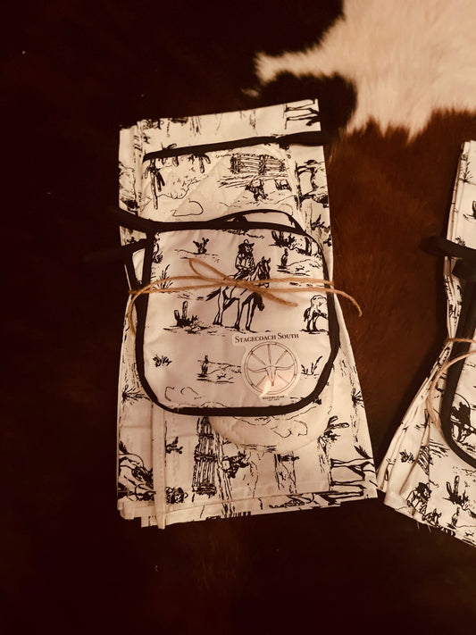 Longhorn Tea Towel and Kitchen mitt set