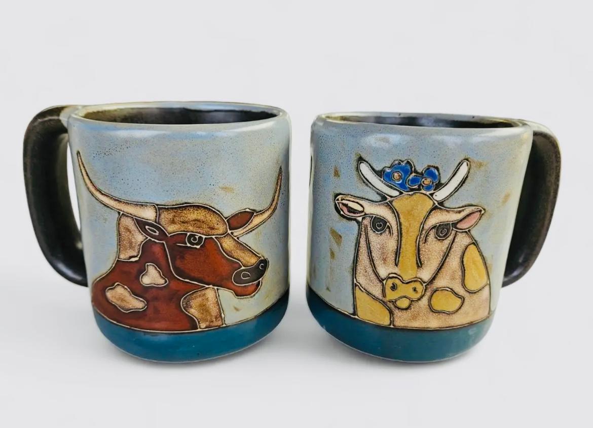 Myra longhorns round mug