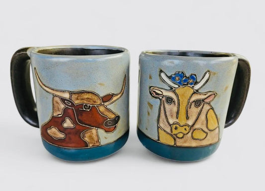 Myra longhorns round mug
