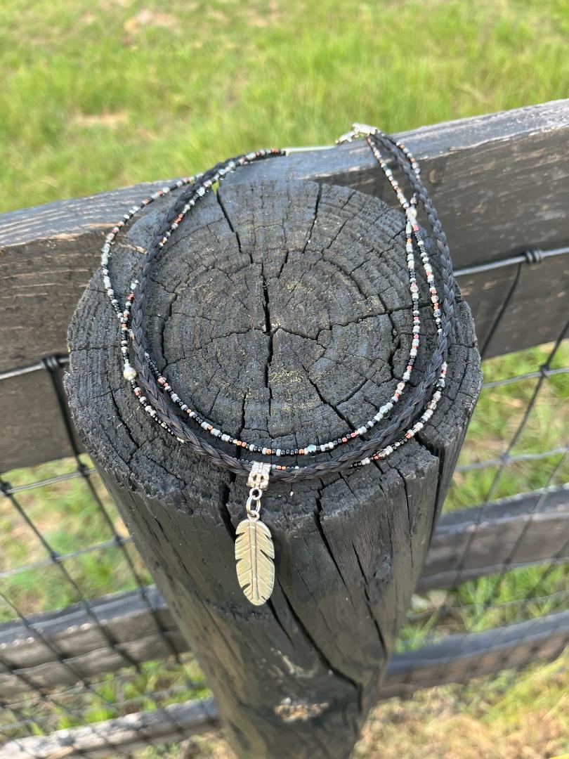 Midnight Black Feather Necklace