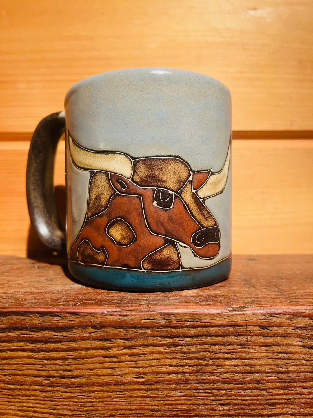 Myra longhorns round mug