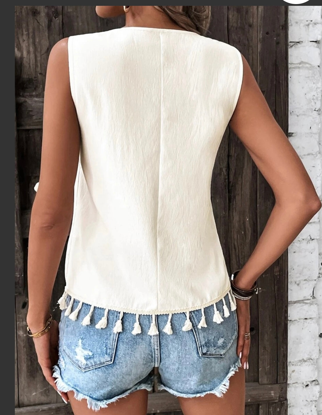 Navajo Sleeveless Tank with fringe