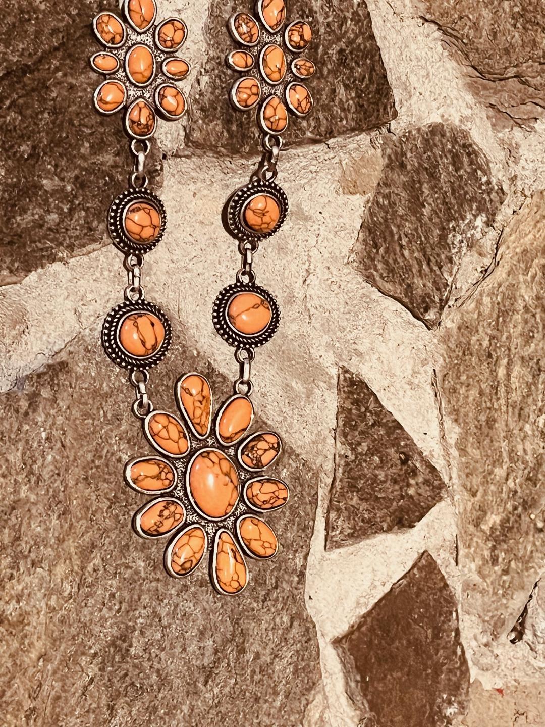 Antique Orange Necklace and earrings