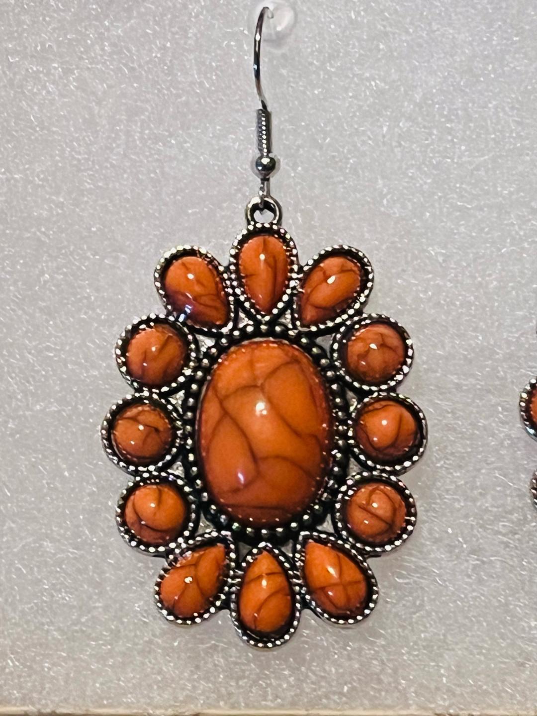 Antique Orange Necklace and earrings
