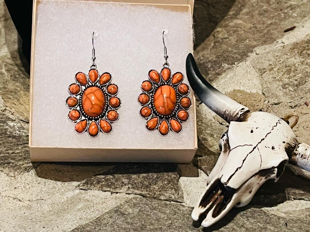 Antique Orange Necklace and earrings