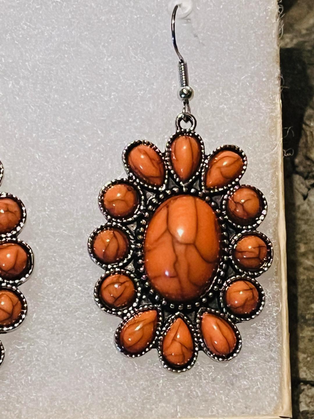 Antique Orange Necklace and earrings